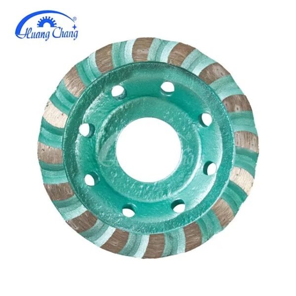 Huangchang 4-1/2 Inch Turbo Row Diamond Grinding Cup Wheel for Concrete Granite Marble Masonry Brick Fits 7/8 Inch Arbor – Image 2