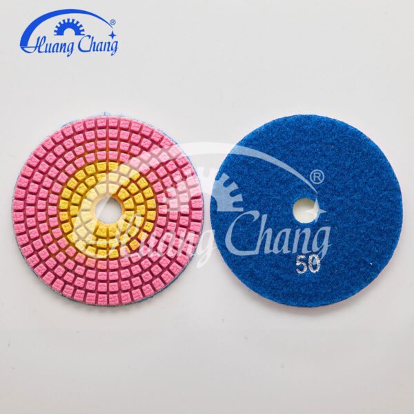 5inch Two Color Wet Stone Diamond Polishing Pads For Granite/Marble HC-SPP-0002-5