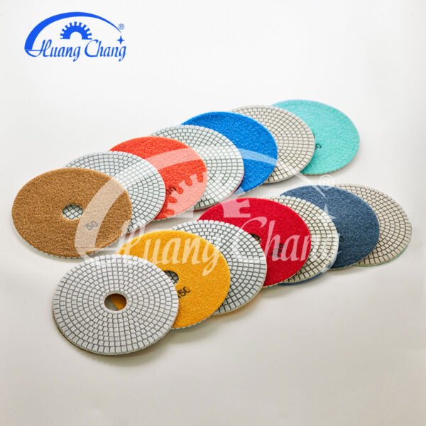 Tampons de polissage diamantés blancs humides pour marbre 100 mm (4 pouces) HC-SPP-0009
