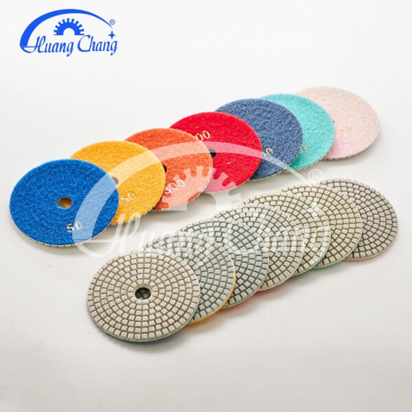 Tampons de polissage diamantés blancs 150 mm pour granit HC-SPP-0008-6 – Image 3