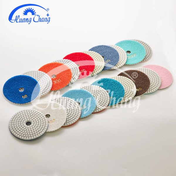 125mm/5inch white diamond polishing pads stone HC-SPP-0007-5