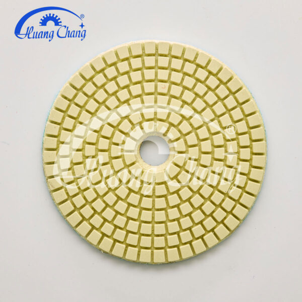 4inch Yellow Wet Stone Diamond Polishing Pads For Granite/Marble HC-SPP-0004-4