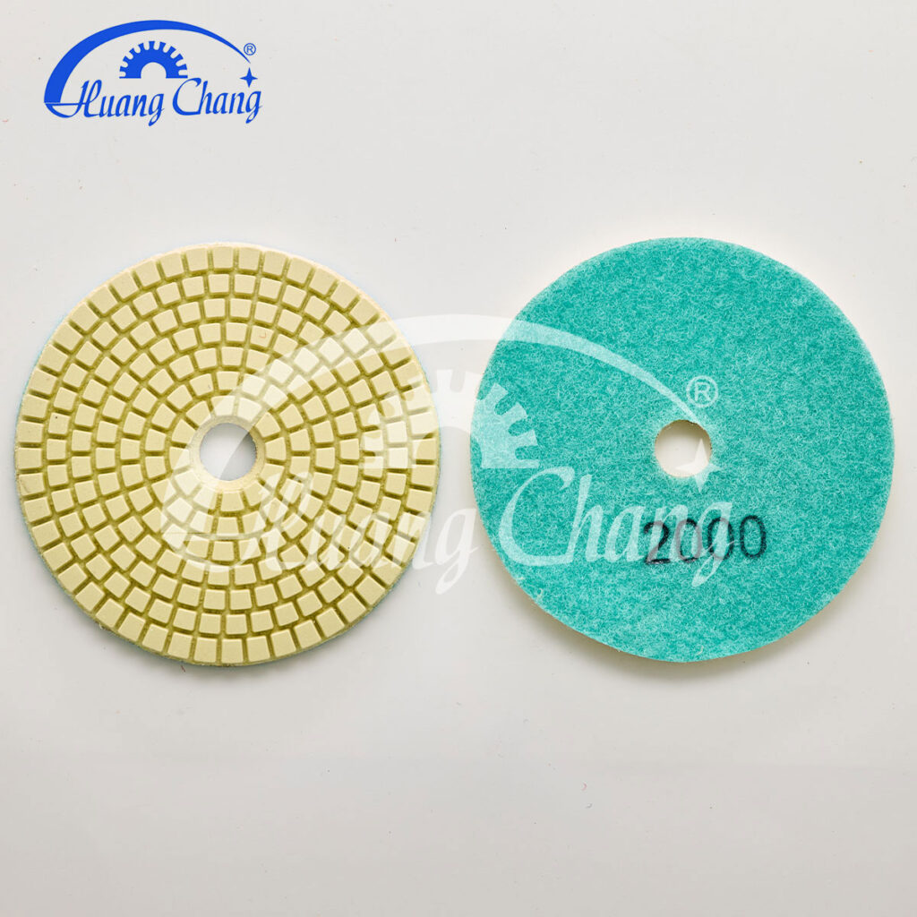 5inch Yellow Wet Stone Diamond Polishing Pads For Granite/Marble HC-SPP-0004-5