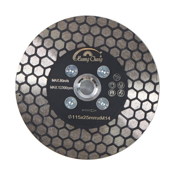 disque de scie hexagonal double face en céramique pour la coupe du marbre avec bride