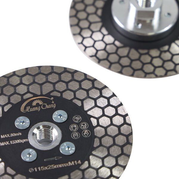 disque de scie hexagonal double face en céramique pour la coupe du marbre avec bride